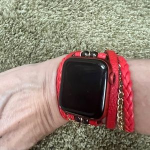Red Boho Apple Watch Band
